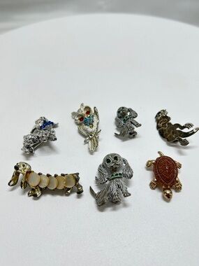 Lot Of 7 Vintage Scatter Pins, 1 Set Gerry’s, Brooches